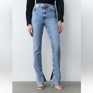 ZARA high rise, slim flare jeans